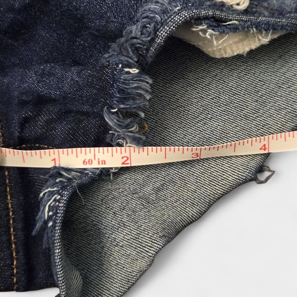 American Eagle Hi-Rise Shortie Distressed Cut Off Denim Shorts 0 Summer Festival - Picture 10 of 10
